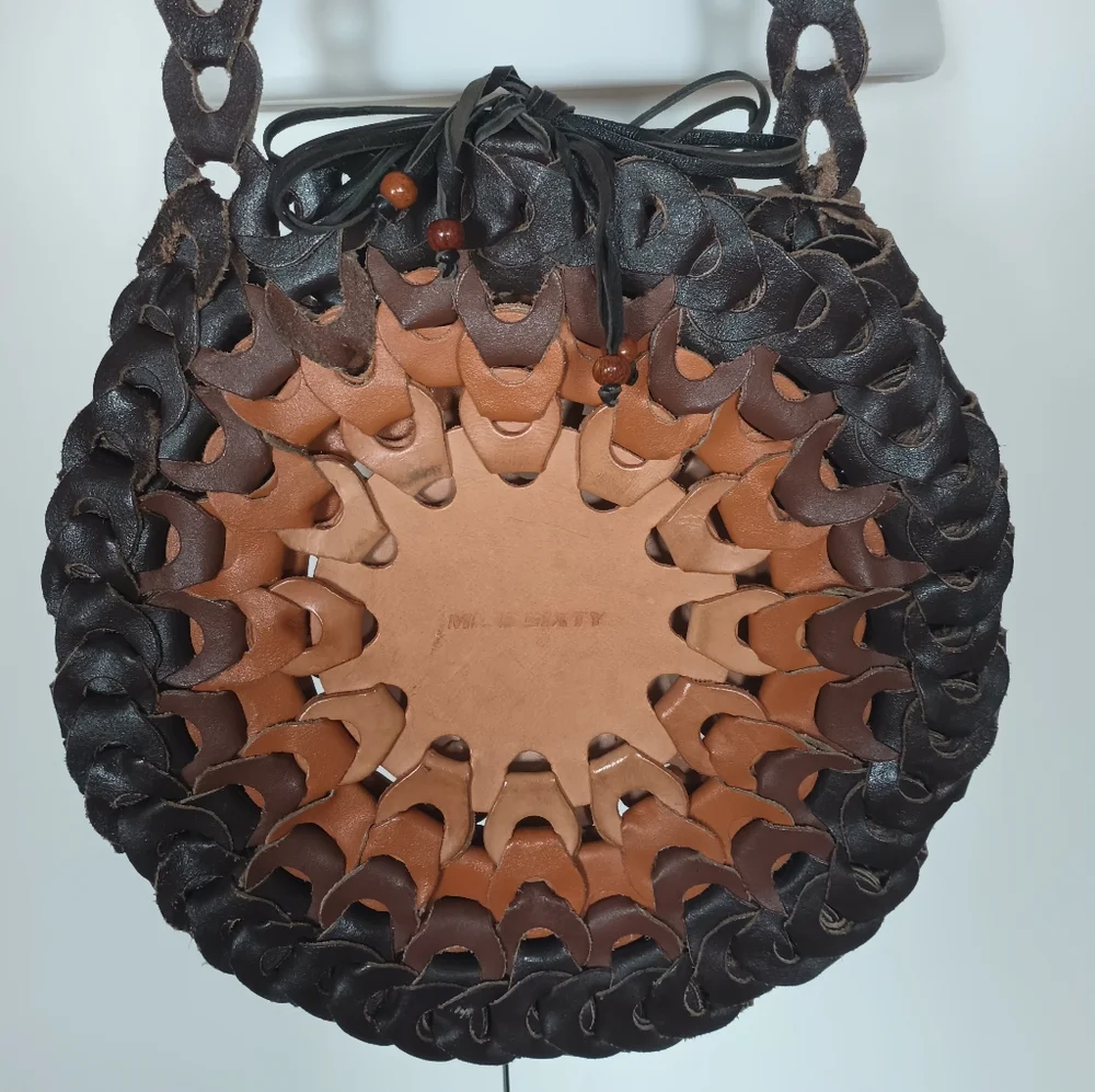 Miss Sixty Black and Brown Woven Shoulder Bag